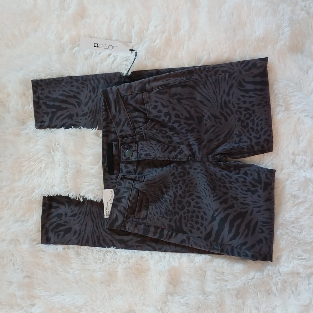 NWT Joe's Jean's The Icon Gray Animal Print Ankle Mid Rise Skinny Jeans … - Picture 8 of 15